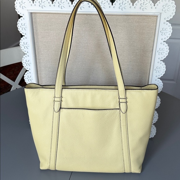 Kate Spade NY Oakwood Street Chandra Yellow Leather Tote Shoulder Bag - Picture 9 of 17